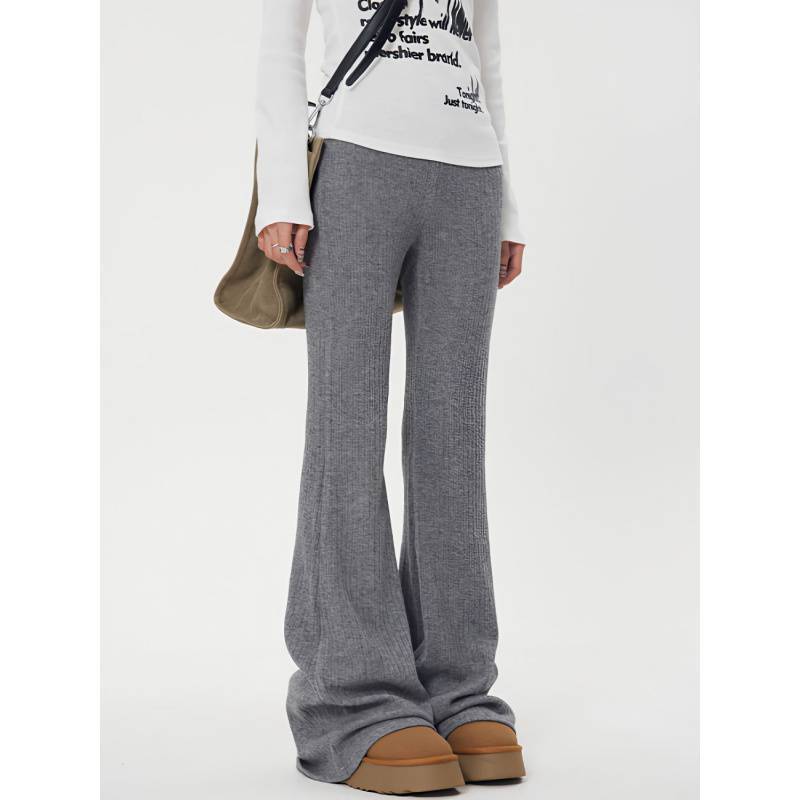 High Waist Knit Casual Pants For Women