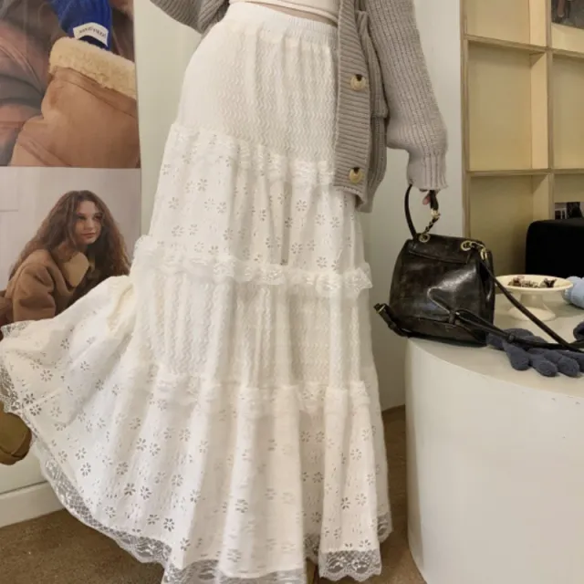 Summer High Waist A Line Skirt Cake Dress Gentle And Long Apricot - Shop at LoveMi