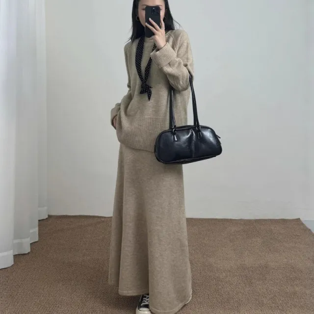 Fashion Casual Dress Long Sleeve Two piece Sweater Oats - Shop at LoveMi