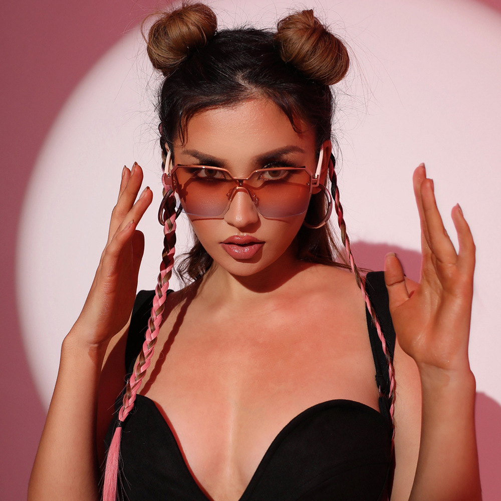 Minimalist Light Luxury Half Frame Sunglasses For Fashion Shows