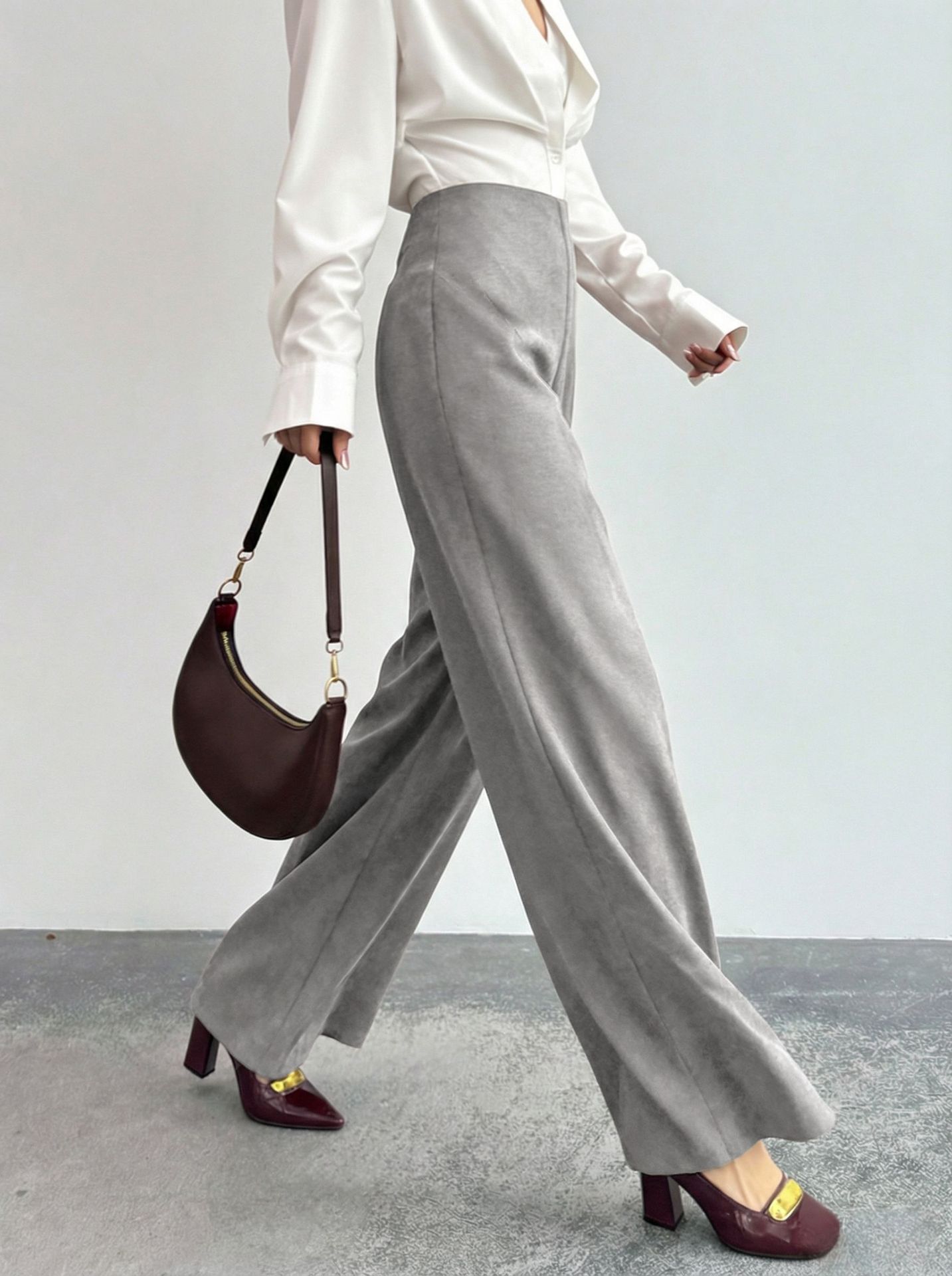 Womens Loose Straight-leg Casual Pants