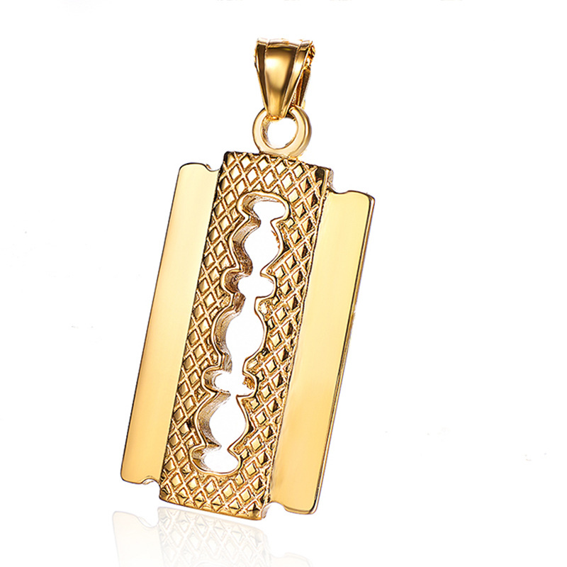 Stainless Steel Shaver Pieces Ornament Men's Necklace