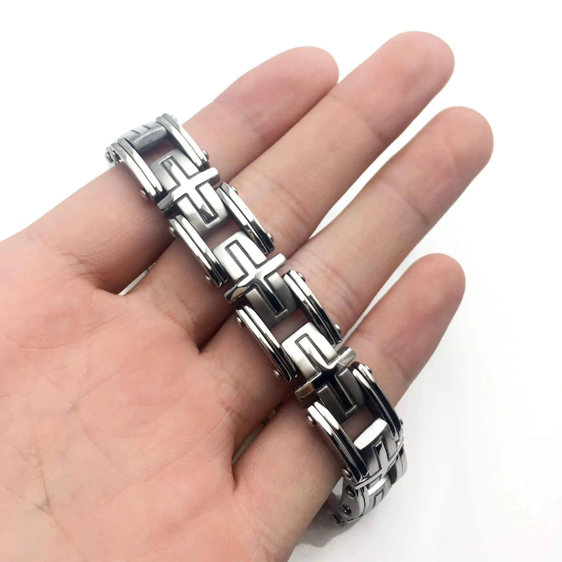 Classic Segment Men's Titanium Steel Bracelet
