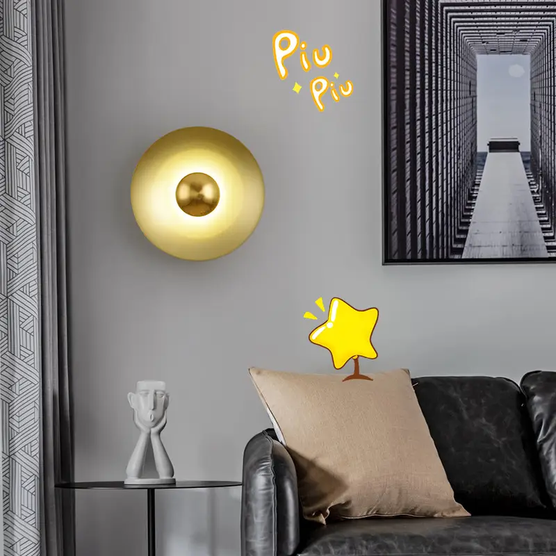 Bedroom Bedside Background Wall Round Led Wall Lamp