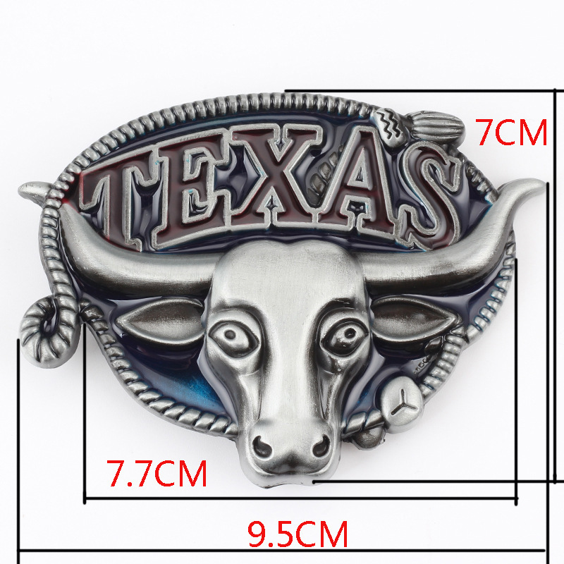 Title 4, Westerse stijl Texas Longhorn lederen gesp 3,8 ...