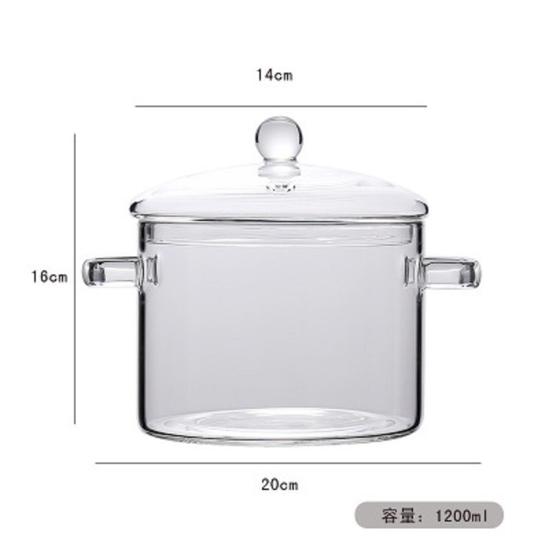 Love-shaped Borosilicate Glass Pot Safe For Direct Flame And High Temperatures