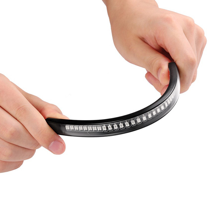 Motorcycle LED Brake Light Two-color Steering Waterproof  Bar License Plate Auxiliary 3