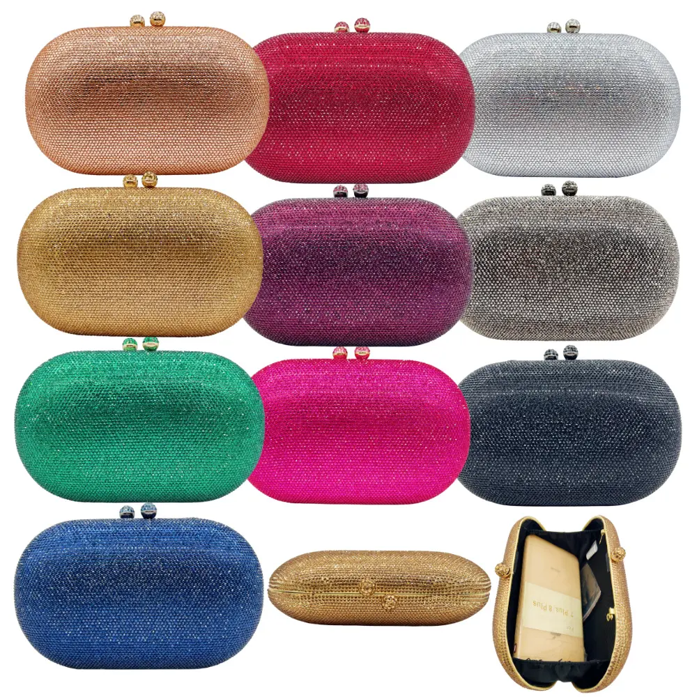 Hot-studded Evening Clutch With A Chain Strap
