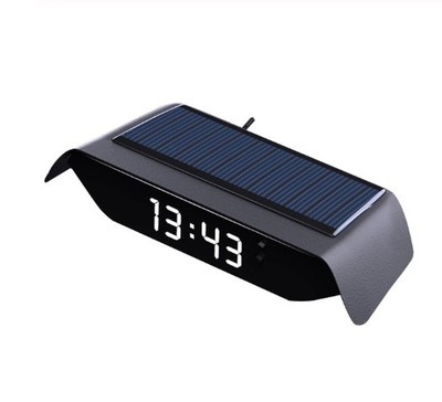 Solar Luminous Car Clock Car High-precision Electronic Watch Car Electronic Clock Wiring Free With Car Start