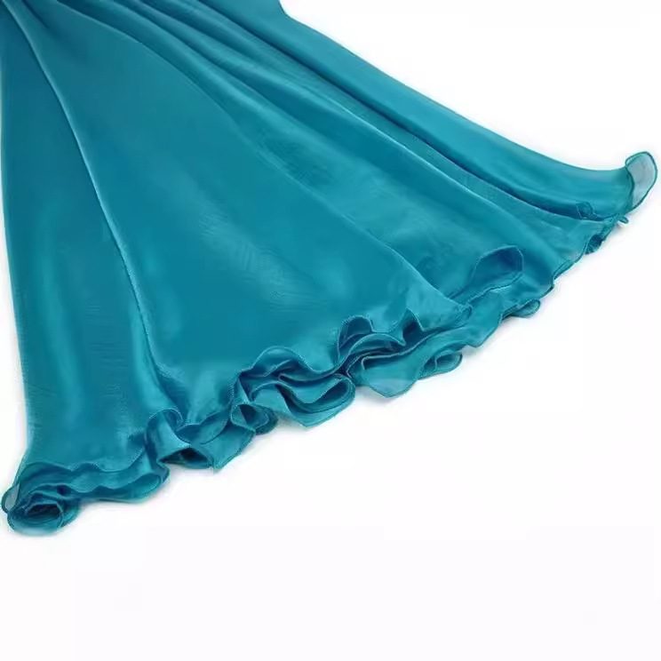 Elegant French Style Tied Large Swing Waist-tight Chiffon Dress