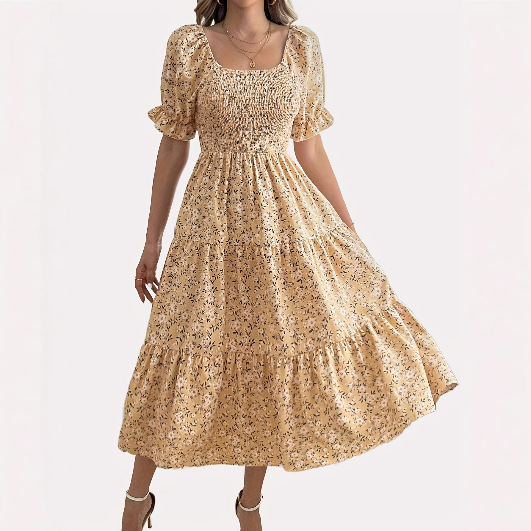 Long Cake Dress Casual Resort Wear For Women