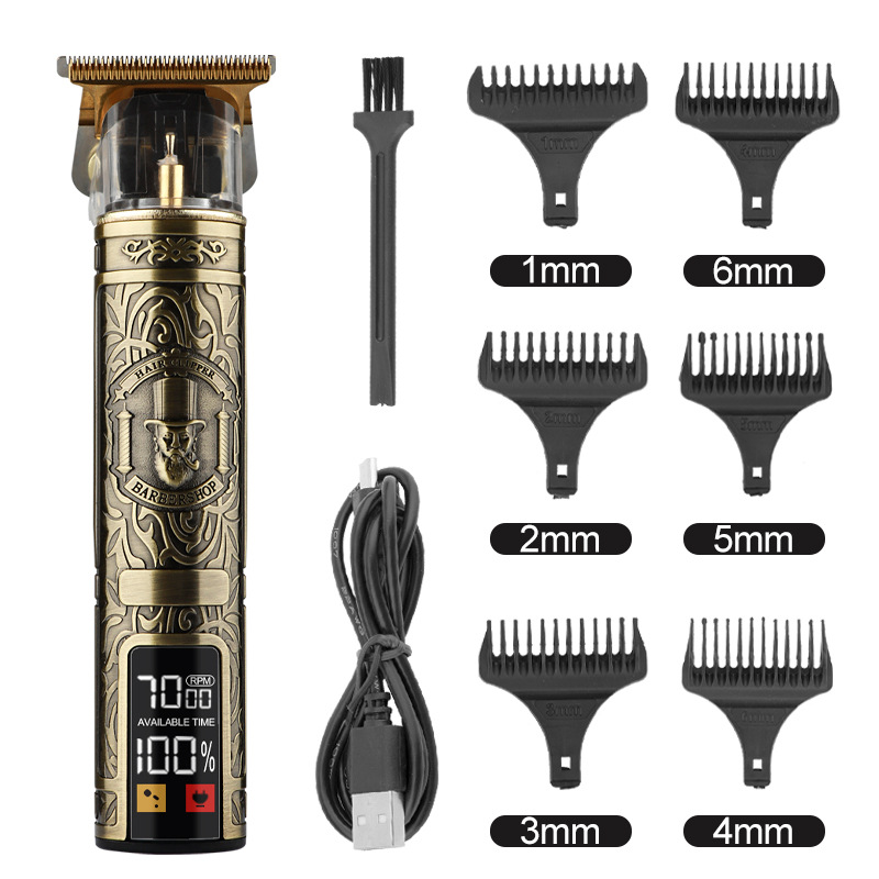 Hair Clipper Electric Electrical Hair Cutter Retro Oil Head Engraving Bronze Gentleman - Shop at LoveMi