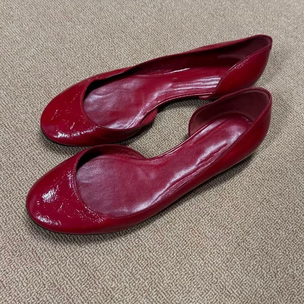 Retro Round-toe Low-cut Slip-on Flat Shoes