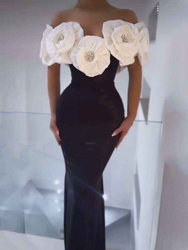 Straight-Shoulder Mesh Dress, picture 6 of 8