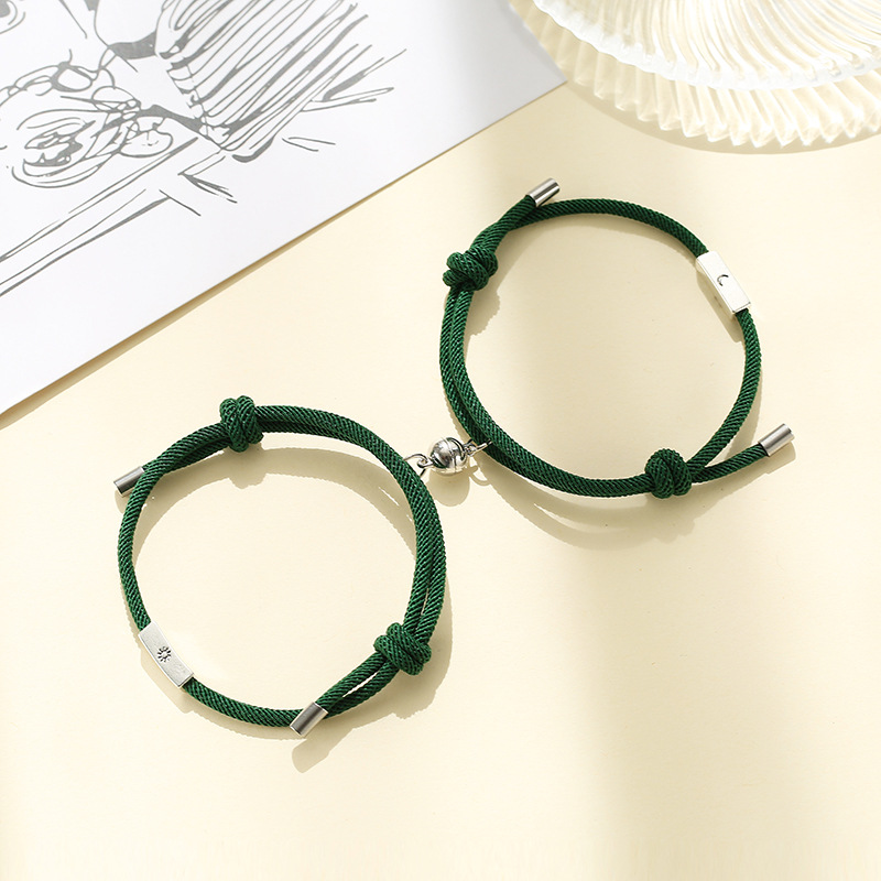 Title 20, Alloy Sun And Moon Couple Bracelets A Pair