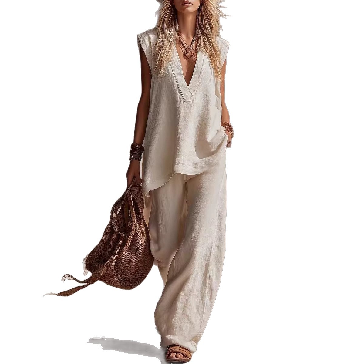 Solid-color Casual Comfortable Vest With Side Pockets thumbnail 5