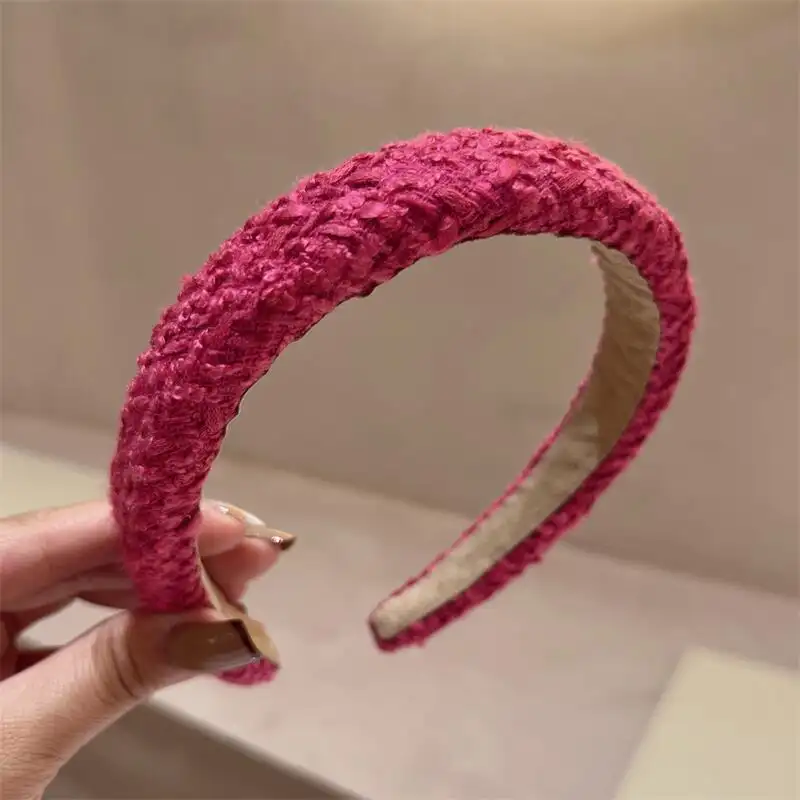 Classic Style Rose Red Sponge High Skull Top Headband