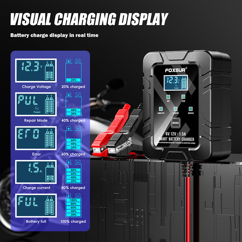 Title 15, 15A Mower Motorcycle Lead-acid Battery Charger