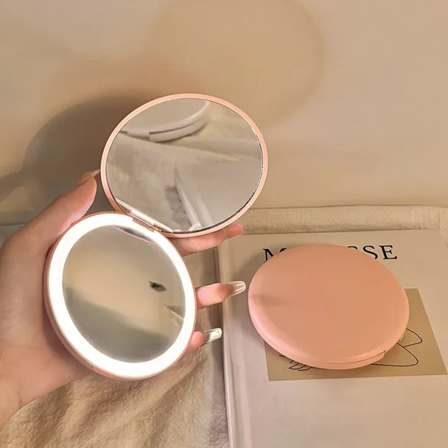 Cosmetic Mirror Portable Led Makeup Box With Light Ordinary Pink - Shop at LoveMi