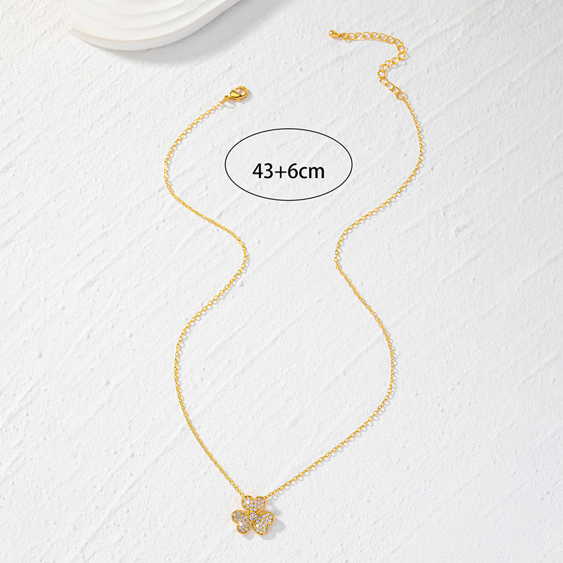 Personalized Simple Lucky Clover Pendant Necklace