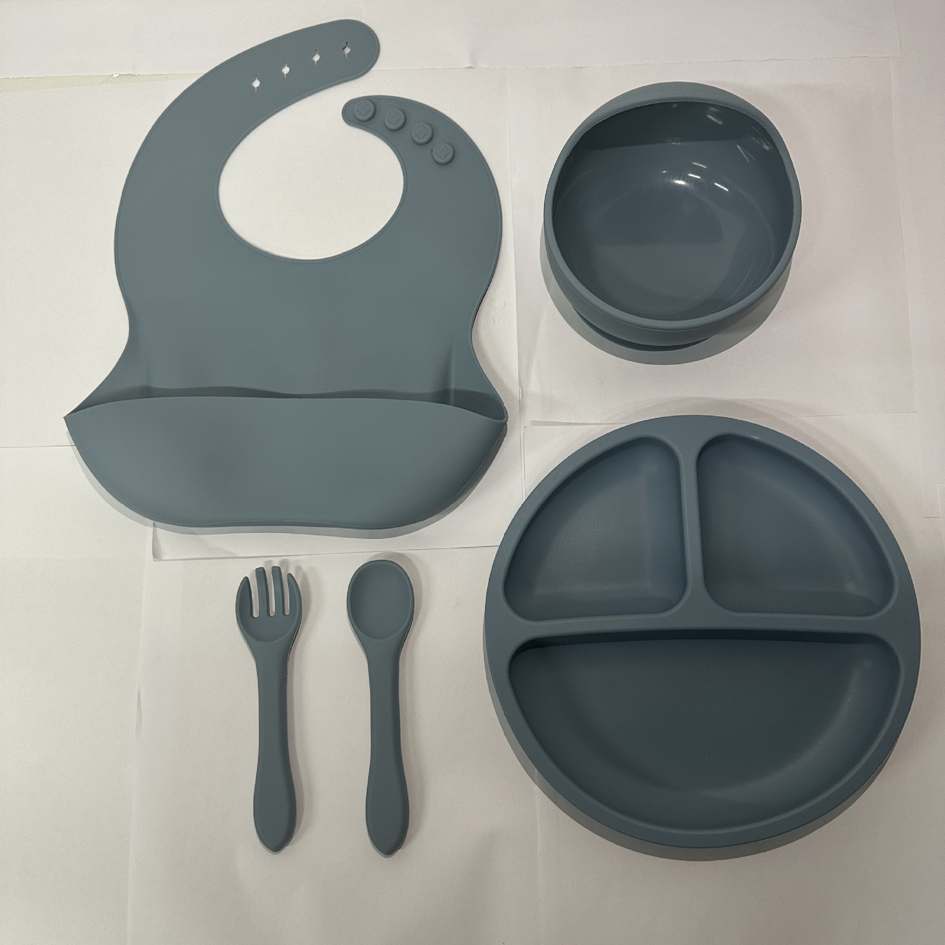 Household Silicone Childrens Dinner Plate And Cutlery Set