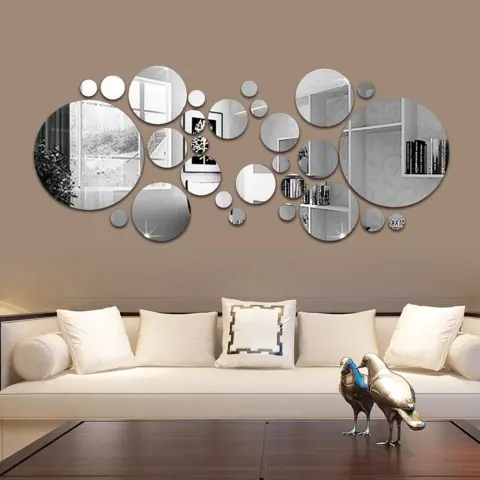Big and Small Circles Mirror Sticker 3D Stereo Acrylic