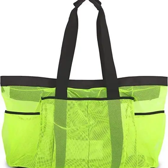 Beach Mesh Handbag Zippered Travel Organizer