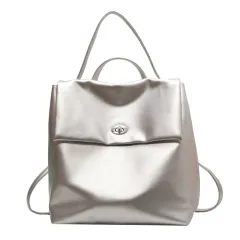 Retro Large Capacity Women's Backpack New All-match Commute Backpack - Silver - View 1