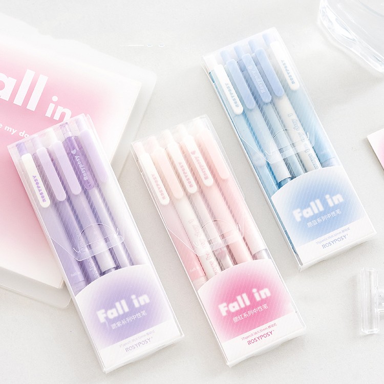 Gel Pen Set Blush Gradient Writing Signature