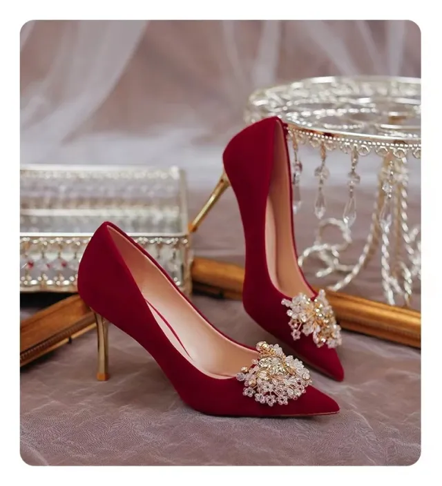 Toasting Clothes Not Tired Stiletto Heels Red - Shop at LoveMi