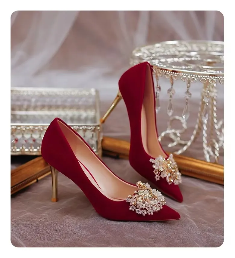 Toasting Clothes Not Tired Stiletto Heels - Red
