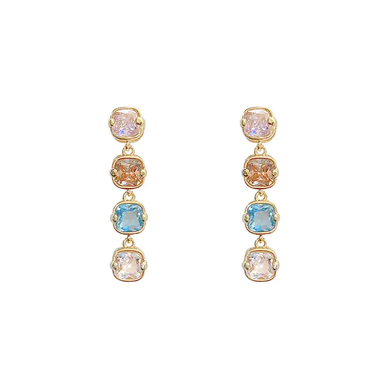 Special-interest Design Colorful Zircon Earrings