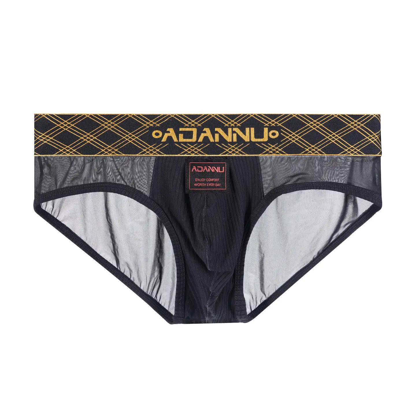 Golden Belt Mens Sexy Sheer Patchwork Underwear