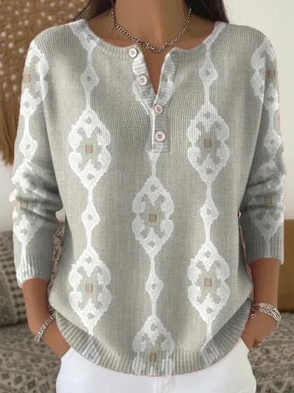 Buttoned Long Sleeve Hoodie AutumnWinter Printed Fashionable & Unique Casual Sweater Coat For Women Style 9 Xxs - Shop at LoveMi