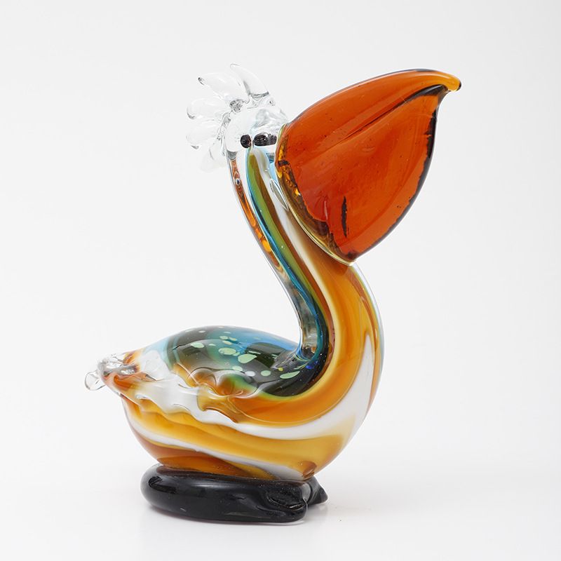 Glass ornament glass animal kyorochan pelican duck
