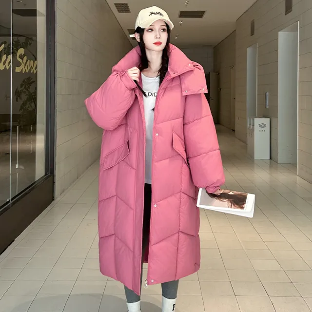 Thick Loose And Warm Cotton padded Coat Women Rose - Shop at LoveMi