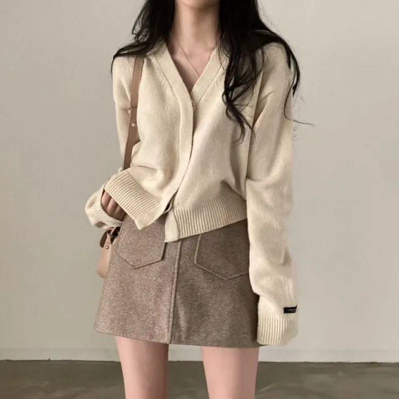 Loose Leisure All-matching Long-sleeved Knitted Cardigan Jacket