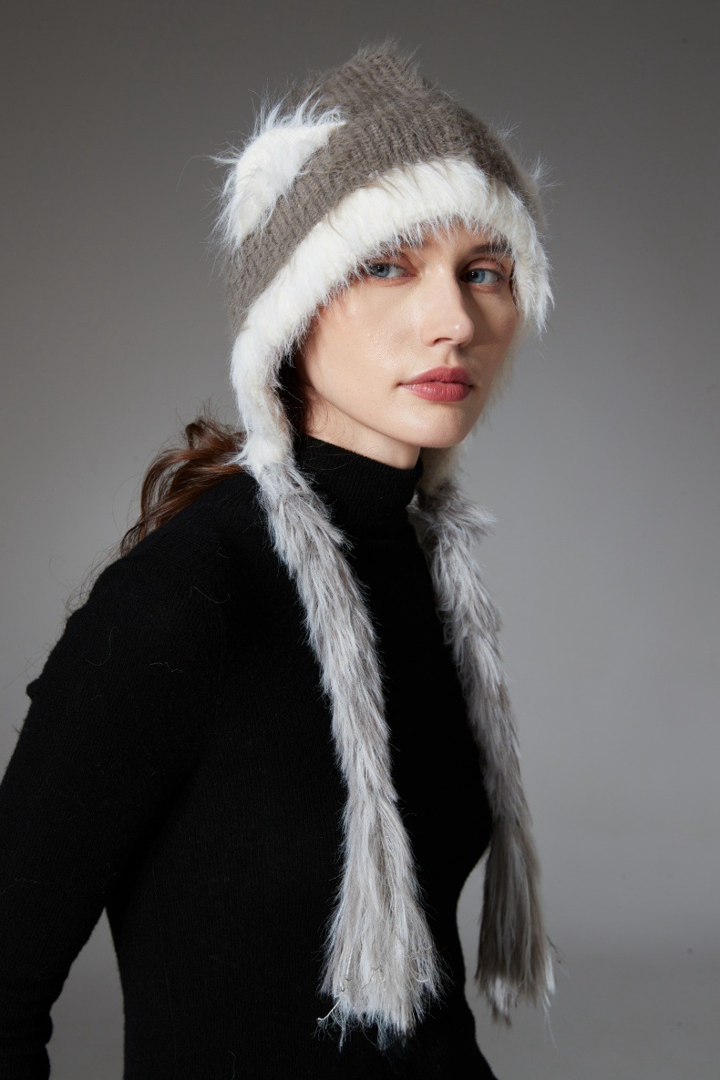 Cat Ears Mink Wool Ear-Protection Knitted Hat — Cozy Animal Ear Beanie