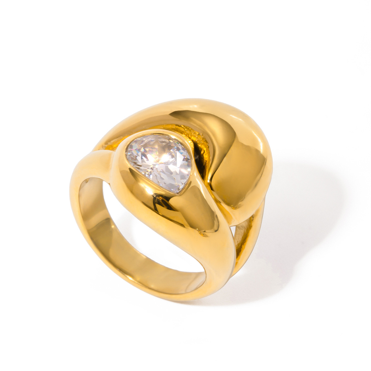 Zircon Titanium Steel Ring Does Not Fade