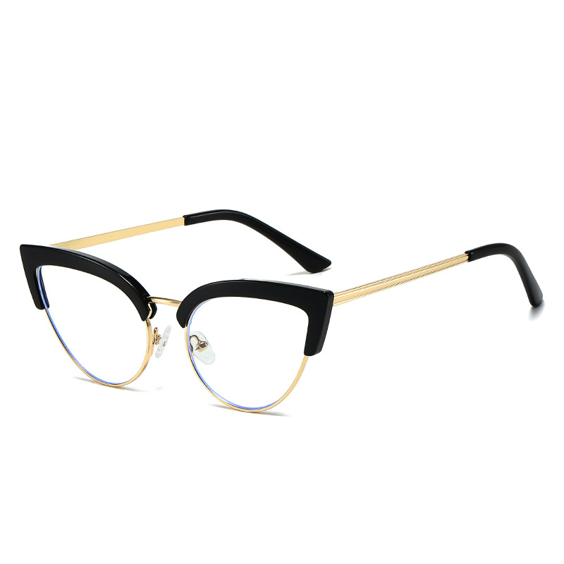 Stylish Large Frame Metal Lower Half Metal Plain Glasses - Image 5