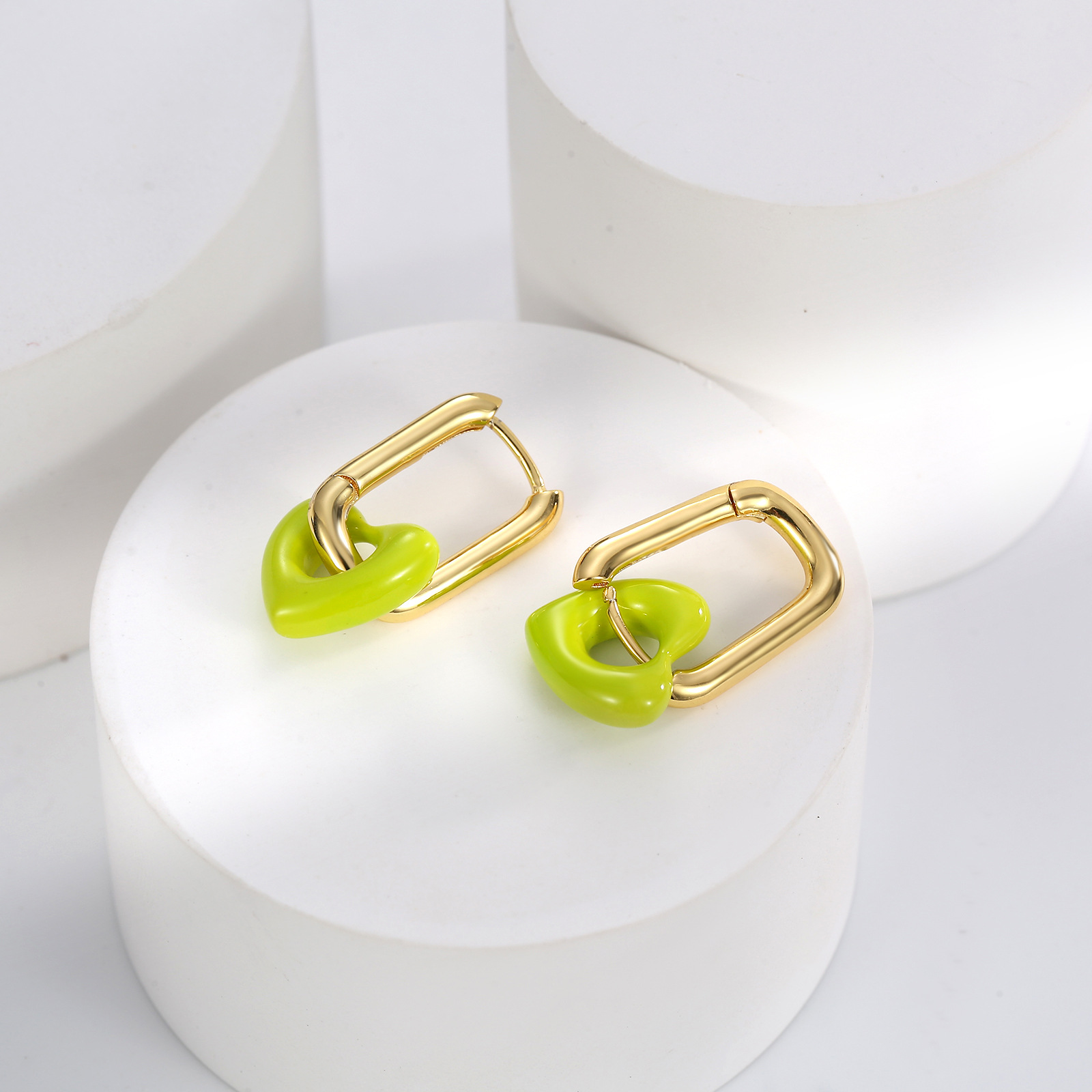 Contrast Color Love Ear Clip Cold Special-interest Design
