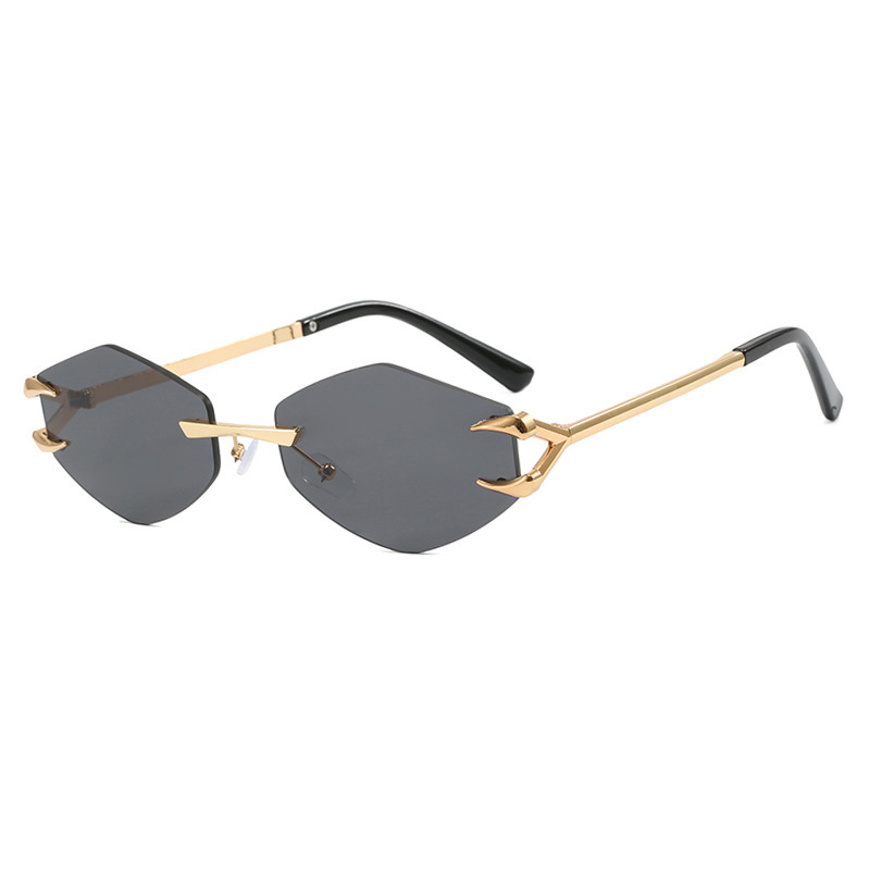 European And American Leisure Hip Hop Trend Sunglasses Frameless Grapple Polygonal Sunglasses - Image 9
