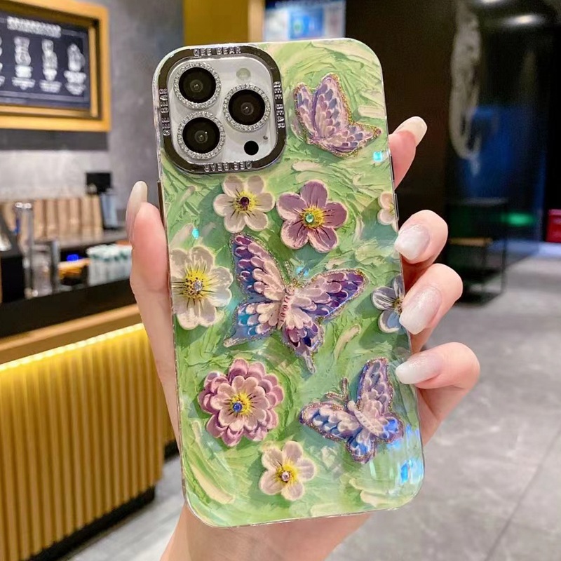 Rhinestone Lens Protector Drop-resistant Phone Case
