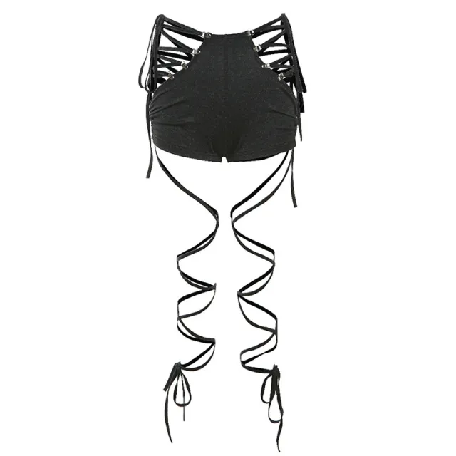 Women's Hooded Strap Backless Slim Fit Solid Color Versatile Top Shorts L - Shop at LoveMi