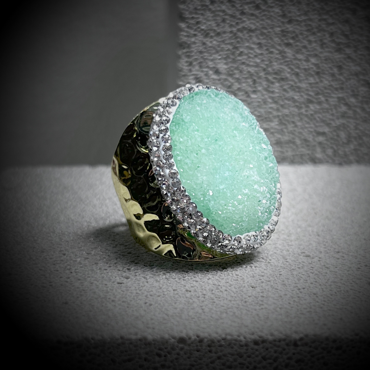 Antique Bronze Adjustable Statement Wide Ring