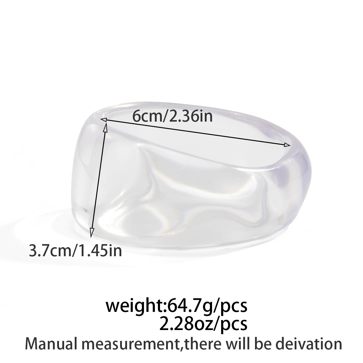 Fashionable Minimalist Acrylic Transparent Wide Bracelet For Women