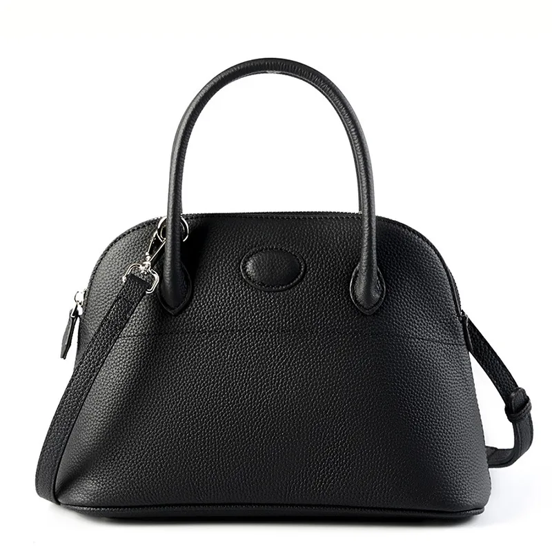 Women's All-match First Layer Cowhide Bag - Black