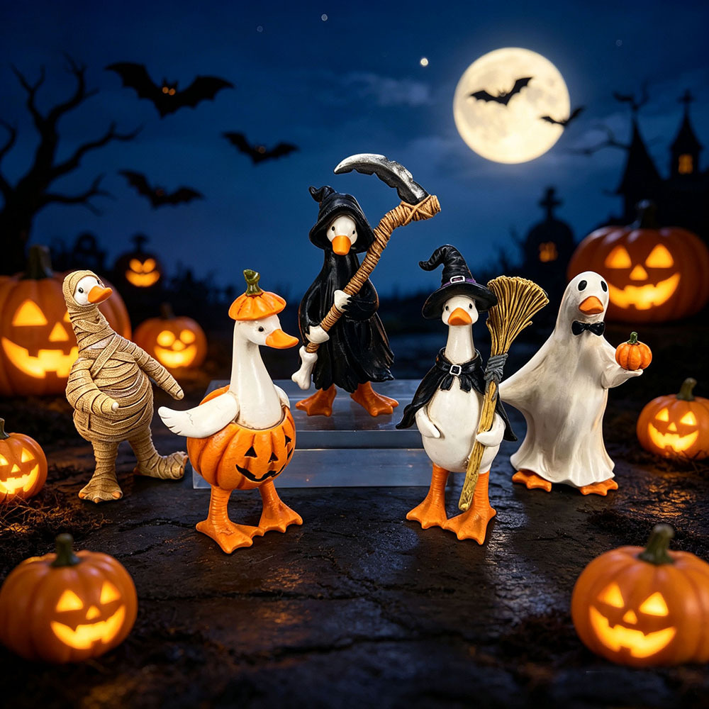 Halloween Decoration Witch And Ghost Tabletop Resin Craft