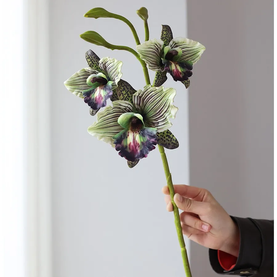 Hand-feeling Film Phalaenopsis Artificial Flower Wedding Decoration - Green