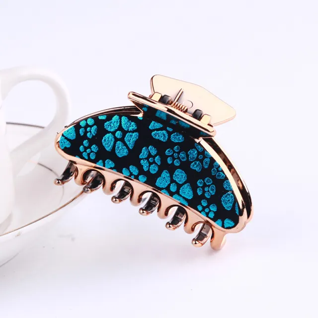 Simple Hair Clip Flower Medium Spring Grip Blue - Shop at LoveMi
